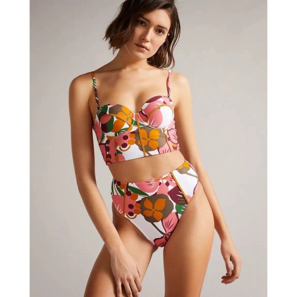 Women's Floral High-Waist Bikini Bottom Only